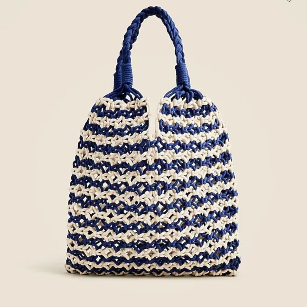 🎉 NWT BLUE Cadiz hand-knotted rope TOTE